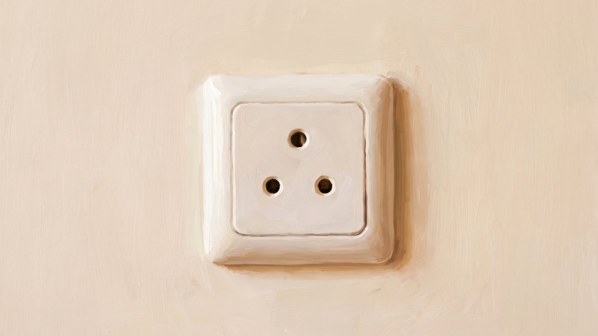 שקע חשמל ישראלי בקיר עם שלושה חורים במערך משולש, המבנה שקיים רק בישראל ולא מקבל תקעים מחו״ל